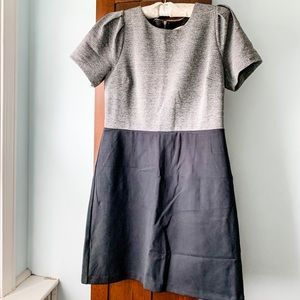 Loft black and grey cap sleeve dress